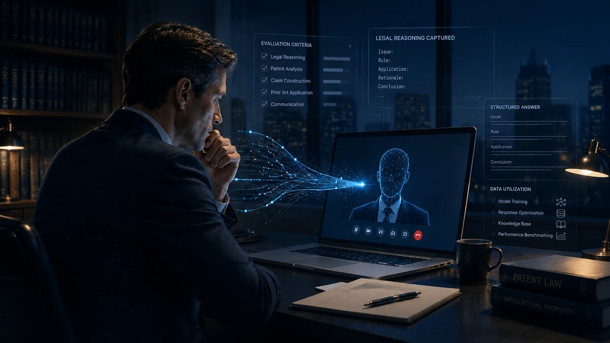 AI interview evaluating expert legal reasoning and professional data